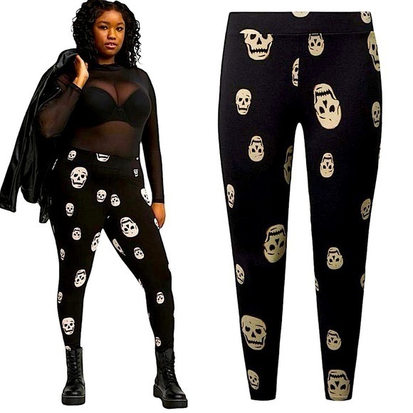 TORRID Moody Skulls Full Length‎ Signature Waist Premium Legging NWT - Picture 1 of 8